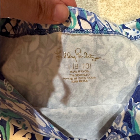 Lilly Pulitzer Sophie Blue Knit Boat Neck Dress L 8/10 Blue Animal Print - Picture 2 of 6